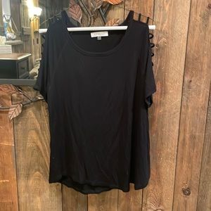 Black Open Shoulder Top